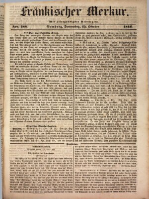 Fränkischer Merkur (Bamberger Zeitung) Donnerstag 15. Oktober 1846