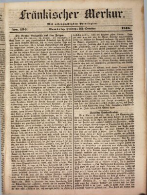 Fränkischer Merkur (Bamberger Zeitung) Freitag 23. Oktober 1846