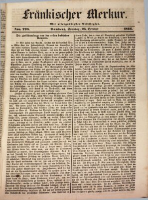 Fränkischer Merkur (Bamberger Zeitung) Sonntag 25. Oktober 1846