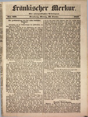 Fränkischer Merkur (Bamberger Zeitung) Montag 26. Oktober 1846