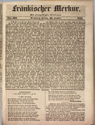 Fränkischer Merkur (Bamberger Zeitung) Freitag 30. Oktober 1846