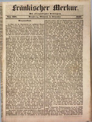 Fränkischer Merkur (Bamberger Zeitung) Mittwoch 4. November 1846