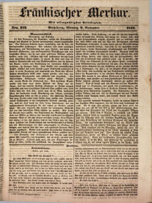 Fränkischer Merkur (Bamberger Zeitung) Montag 9. November 1846