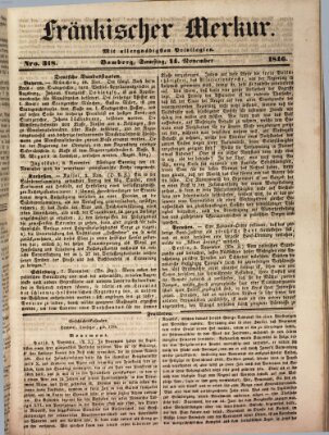 Fränkischer Merkur (Bamberger Zeitung) Samstag 14. November 1846