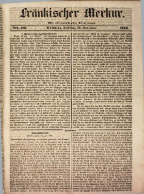 Fränkischer Merkur (Bamberger Zeitung) Dienstag 17. November 1846