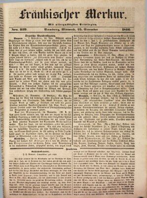 Fränkischer Merkur (Bamberger Zeitung) Mittwoch 25. November 1846