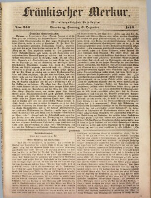 Fränkischer Merkur (Bamberger Zeitung) Sonntag 6. Dezember 1846