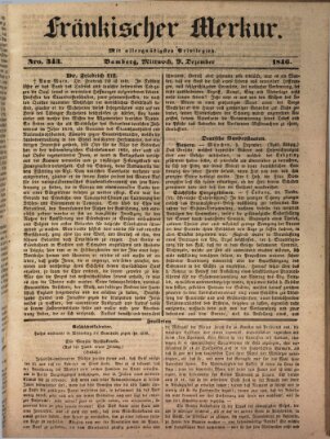 Fränkischer Merkur (Bamberger Zeitung) Mittwoch 9. Dezember 1846