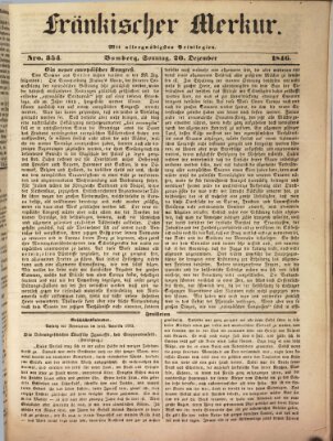 Fränkischer Merkur (Bamberger Zeitung) Sonntag 20. Dezember 1846