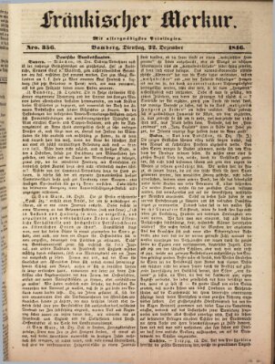 Fränkischer Merkur (Bamberger Zeitung) Dienstag 22. Dezember 1846