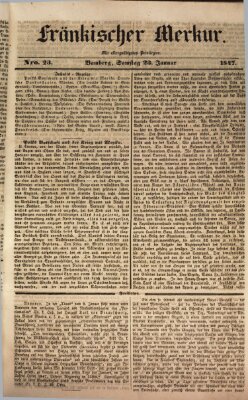 Fränkischer Merkur (Bamberger Zeitung) Samstag 23. Januar 1847