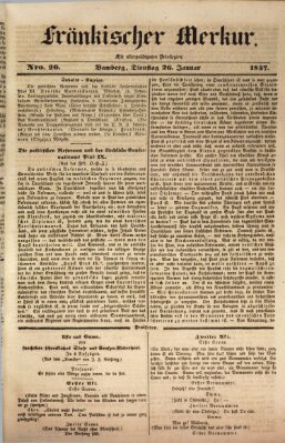 Fränkischer Merkur (Bamberger Zeitung) Dienstag 26. Januar 1847