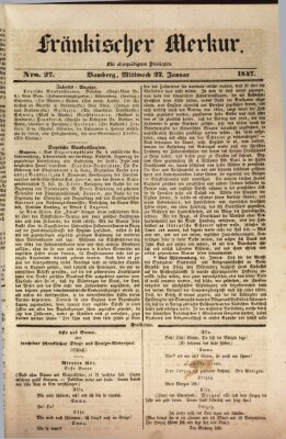 Fränkischer Merkur (Bamberger Zeitung) Mittwoch 27. Januar 1847