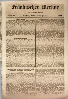 Fränkischer Merkur (Bamberger Zeitung) Mittwoch 24. Februar 1847