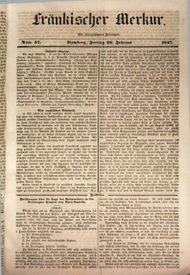 Fränkischer Merkur (Bamberger Zeitung) Freitag 26. Februar 1847