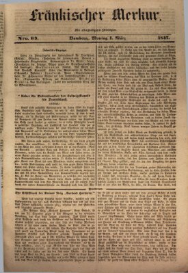 Fränkischer Merkur (Bamberger Zeitung) Montag 1. März 1847