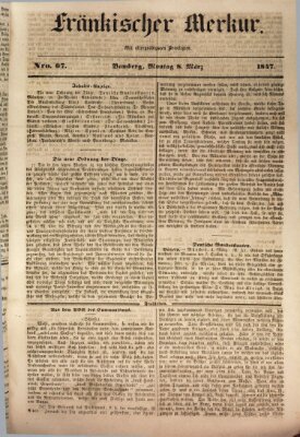 Fränkischer Merkur (Bamberger Zeitung) Montag 8. März 1847