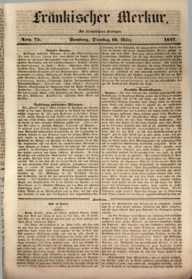 Fränkischer Merkur (Bamberger Zeitung) Dienstag 16. März 1847