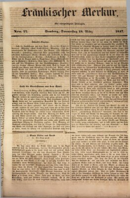 Fränkischer Merkur (Bamberger Zeitung) Donnerstag 18. März 1847