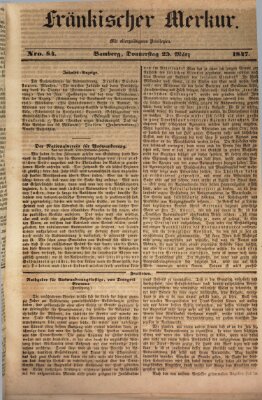 Fränkischer Merkur (Bamberger Zeitung) Donnerstag 25. März 1847