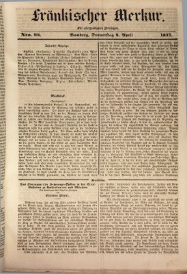 Fränkischer Merkur (Bamberger Zeitung) Donnerstag 8. April 1847