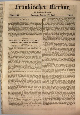 Fränkischer Merkur (Bamberger Zeitung) Samstag 17. April 1847