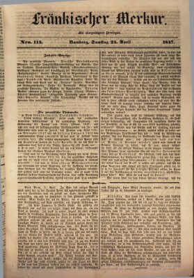 Fränkischer Merkur (Bamberger Zeitung) Samstag 24. April 1847