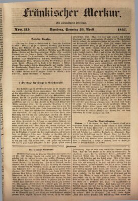 Fränkischer Merkur (Bamberger Zeitung) Sonntag 25. April 1847