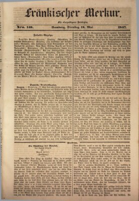 Fränkischer Merkur (Bamberger Zeitung) Dienstag 18. Mai 1847