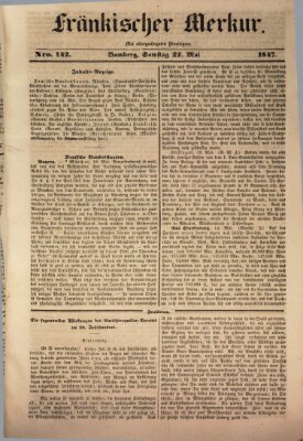 Fränkischer Merkur (Bamberger Zeitung) Samstag 22. Mai 1847