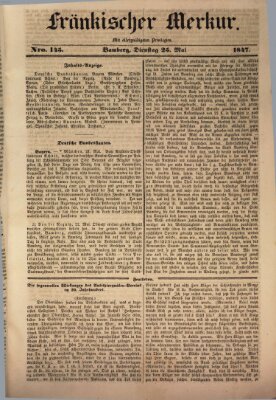 Fränkischer Merkur (Bamberger Zeitung) Dienstag 25. Mai 1847