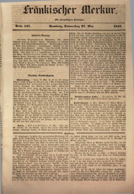 Fränkischer Merkur (Bamberger Zeitung) Donnerstag 27. Mai 1847