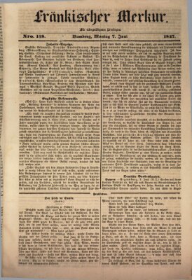 Fränkischer Merkur (Bamberger Zeitung) Montag 7. Juni 1847