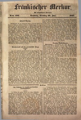 Fränkischer Merkur (Bamberger Zeitung) Dienstag 29. Juni 1847