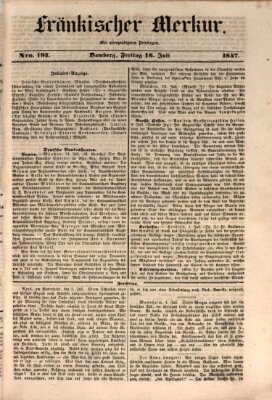 Fränkischer Merkur (Bamberger Zeitung) Freitag 16. Juli 1847