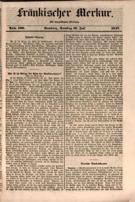 Fränkischer Merkur (Bamberger Zeitung) Samstag 17. Juli 1847