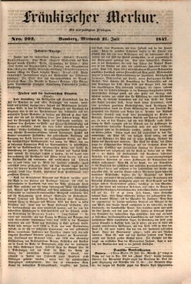 Fränkischer Merkur (Bamberger Zeitung) Mittwoch 21. Juli 1847