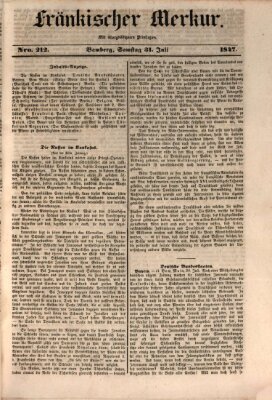 Fränkischer Merkur (Bamberger Zeitung) Samstag 31. Juli 1847