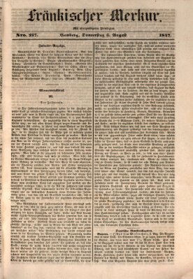 Fränkischer Merkur (Bamberger Zeitung) Donnerstag 5. August 1847