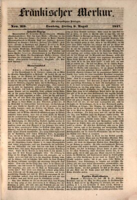 Fränkischer Merkur (Bamberger Zeitung) Freitag 6. August 1847