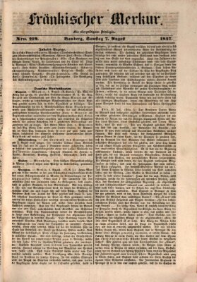 Fränkischer Merkur (Bamberger Zeitung) Samstag 7. August 1847