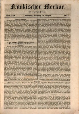 Fränkischer Merkur (Bamberger Zeitung) Samstag 14. August 1847