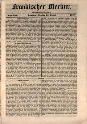 Fränkischer Merkur (Bamberger Zeitung) Dienstag 24. August 1847