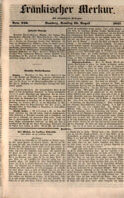 Fränkischer Merkur (Bamberger Zeitung) Samstag 28. August 1847