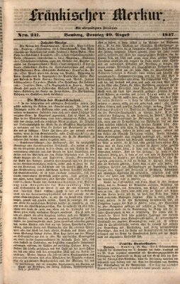 Fränkischer Merkur (Bamberger Zeitung) Sonntag 29. August 1847