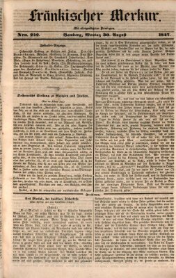 Fränkischer Merkur (Bamberger Zeitung) Montag 30. August 1847