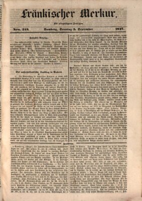 Fränkischer Merkur (Bamberger Zeitung) Sonntag 5. September 1847