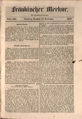 Fränkischer Merkur (Bamberger Zeitung) Samstag 11. September 1847