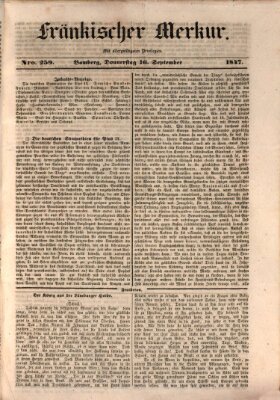 Fränkischer Merkur (Bamberger Zeitung) Donnerstag 16. September 1847