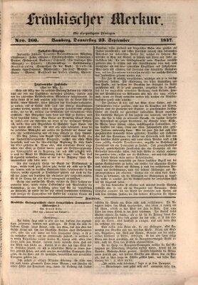 Fränkischer Merkur (Bamberger Zeitung) Donnerstag 23. September 1847